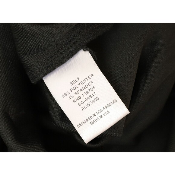 LOVE, NICKIE LEW Crystal Fringe Trim Faux Wrap Gown L Black Maxi Dress NWT B58 - Picture 6 of 6